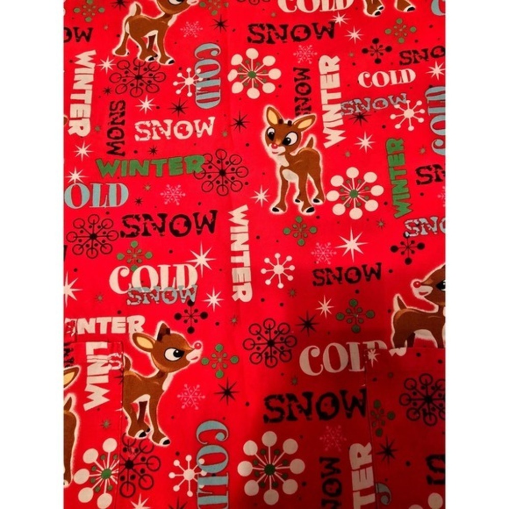 Women's Size Small‎ Rudolph Winter Pattern Scrub Top, Excellent Condition - Picture 5 of 5